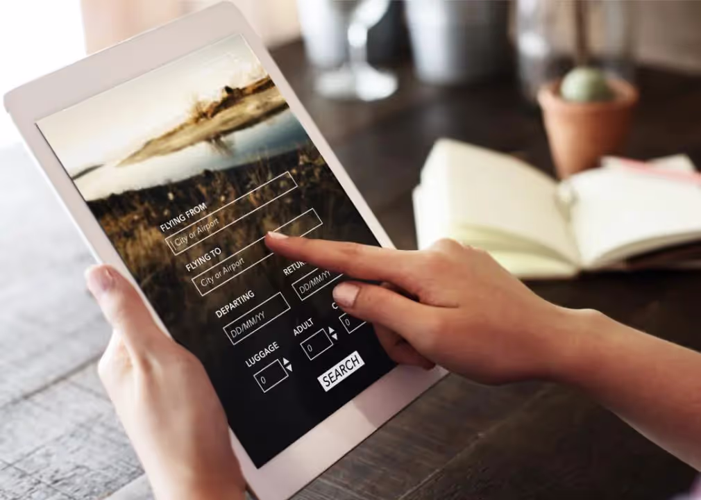 Booking a hotel on iPad