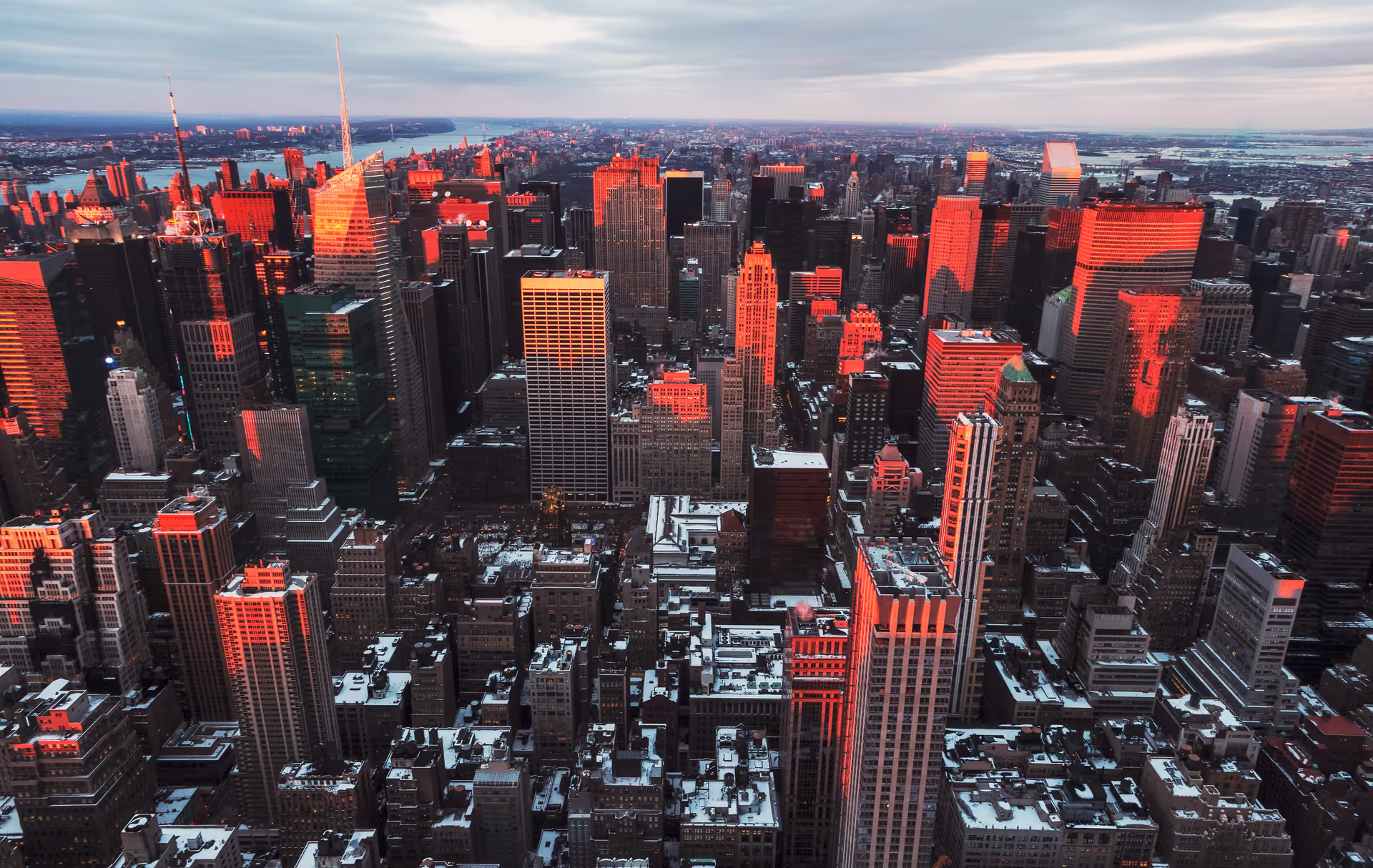 New York City Skyline - photo taken from high up.