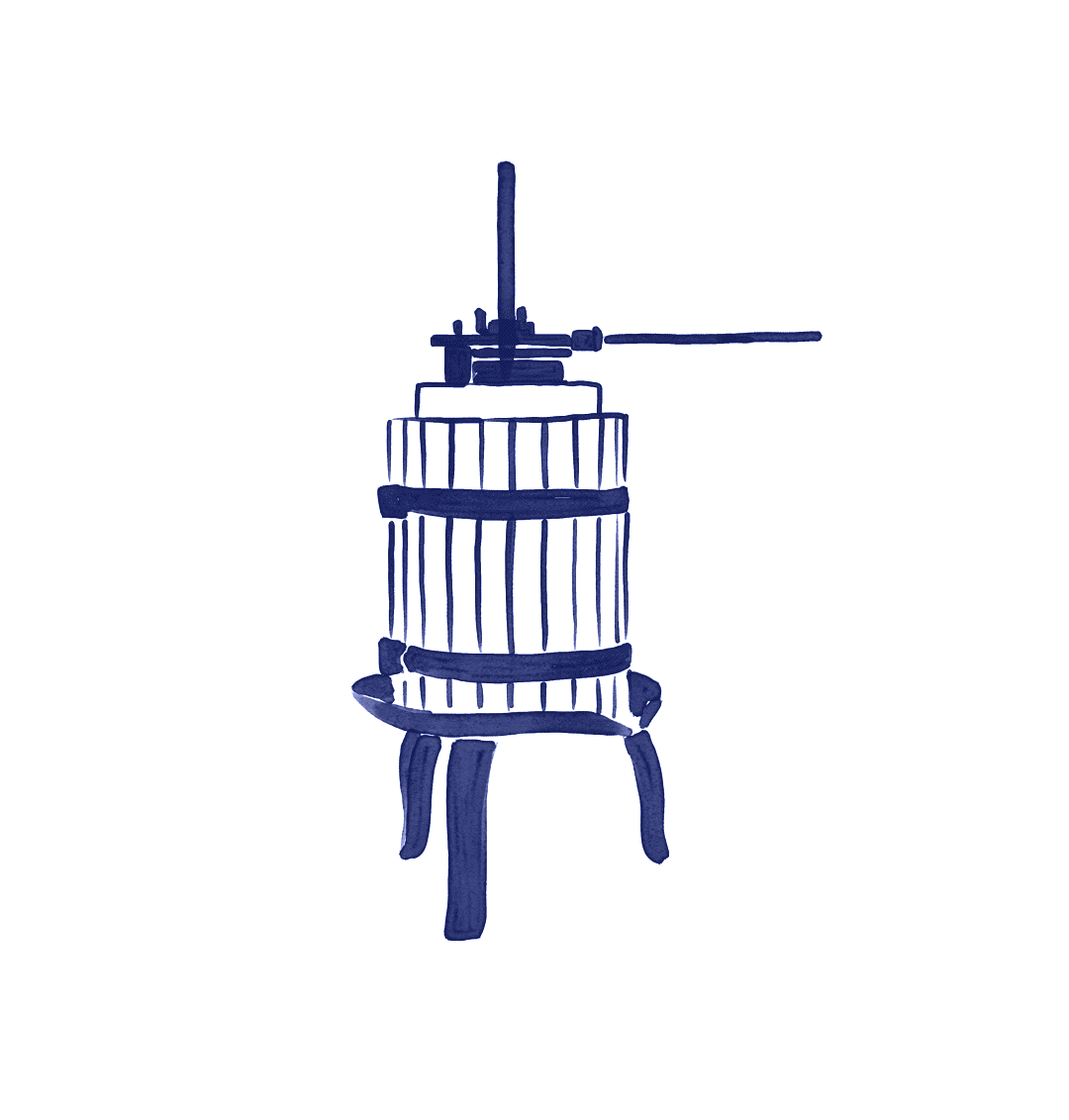 A drawing of a bird in a cage.