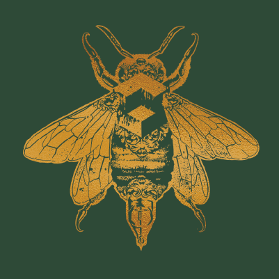 Cryptic Hive, luxury tattoo retreat in VIctoria, BC golden bee logo