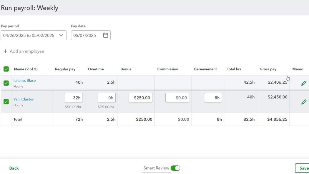 QuickBooks Payroll Screenshot