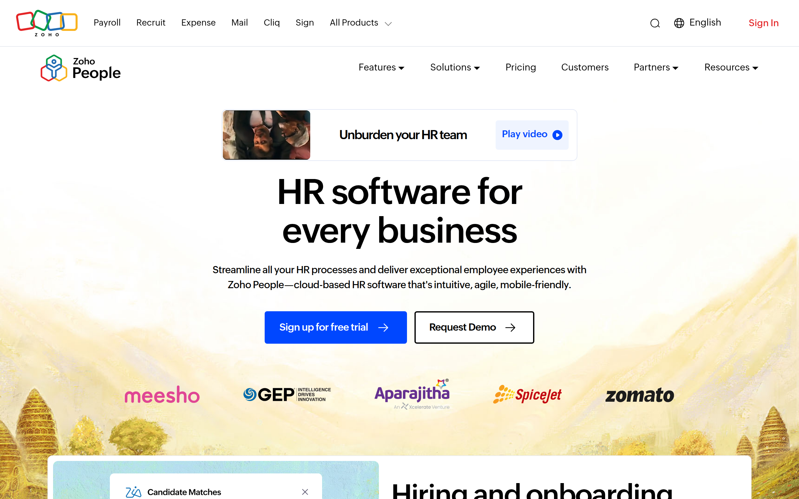 Zoho People Screenshot