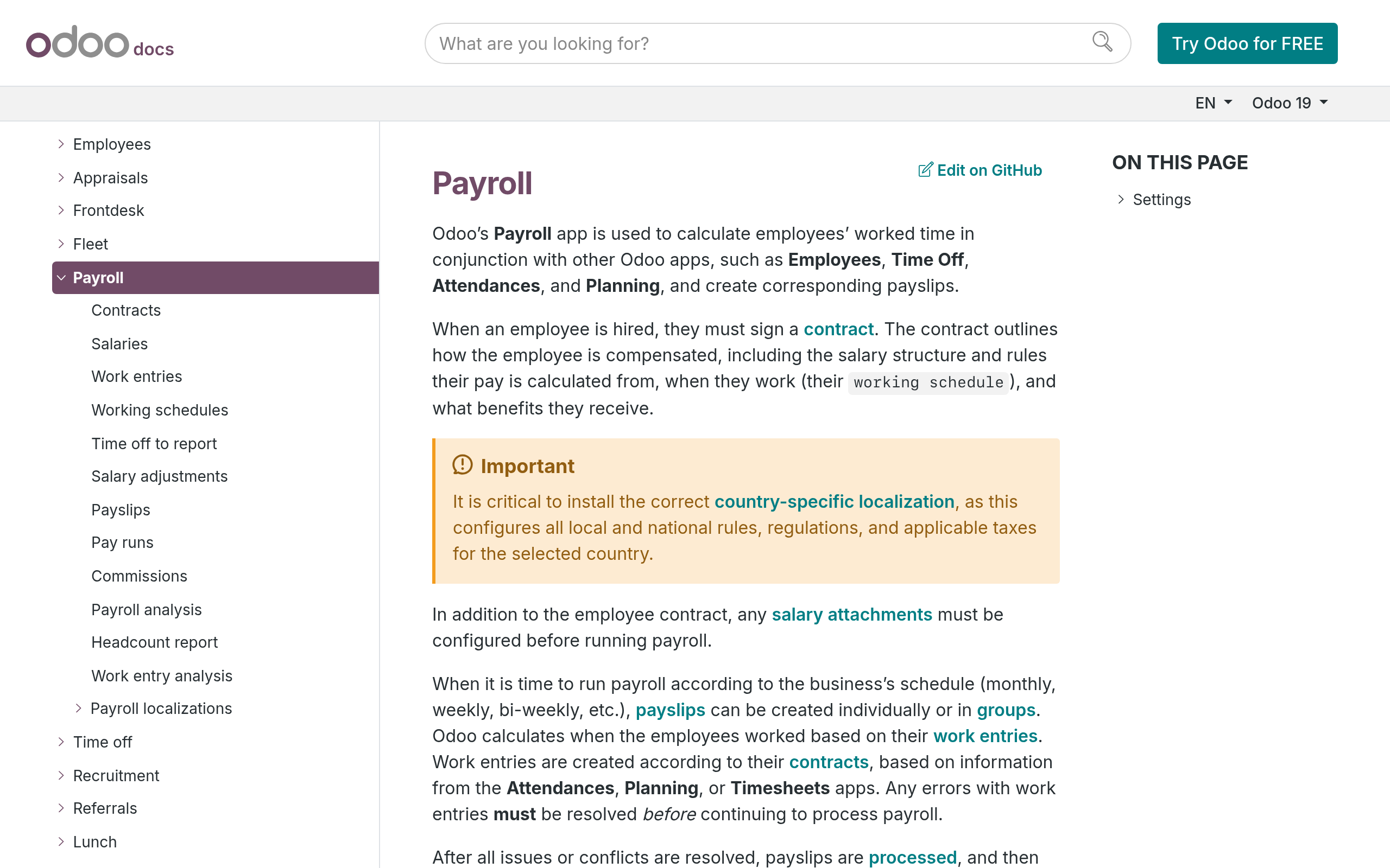 Odoo Payroll Screenshot