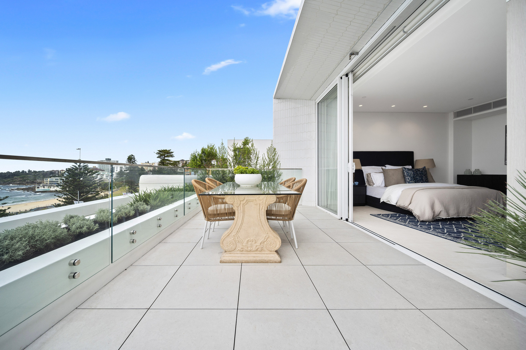 Bondi balcony view with bedroom