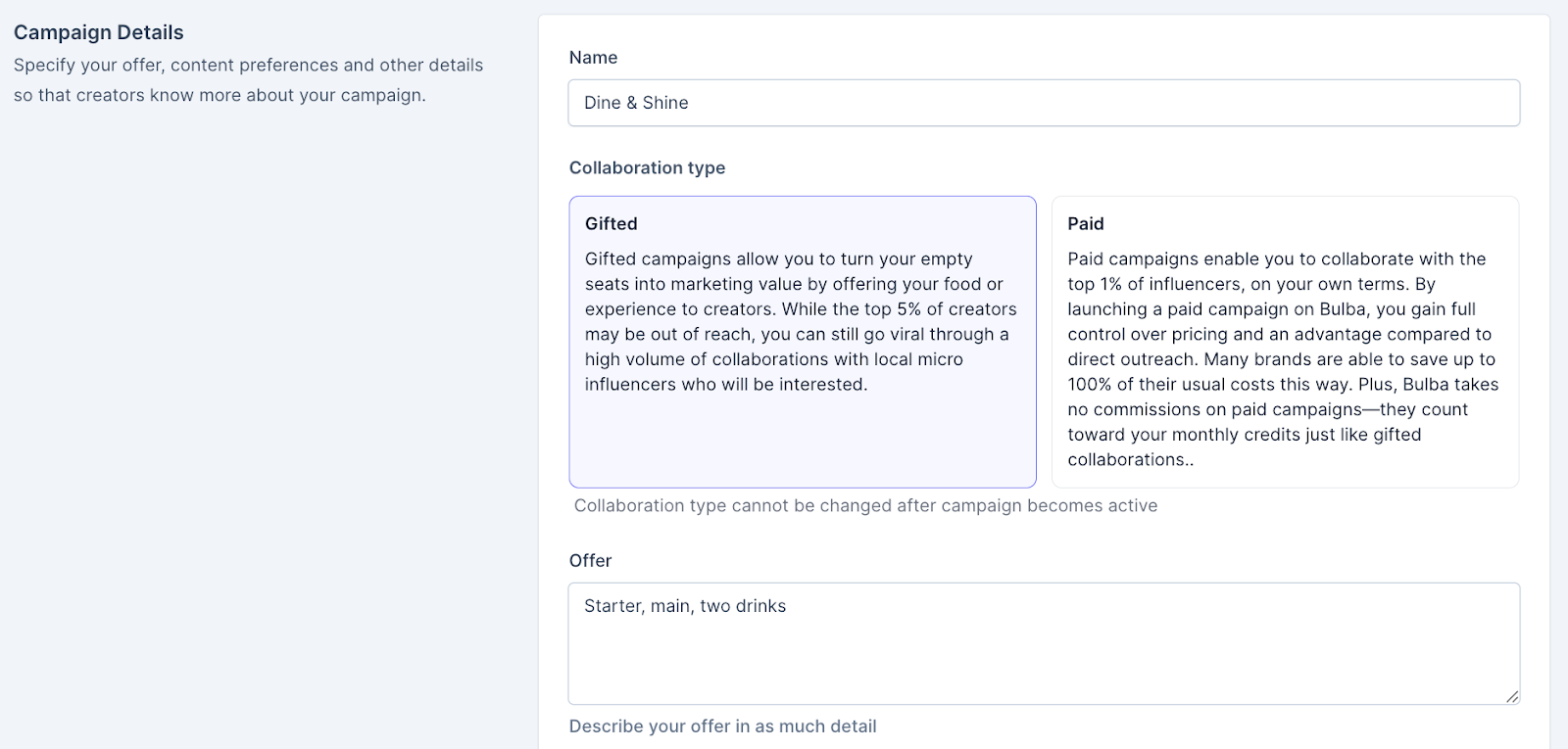 Campaign Details