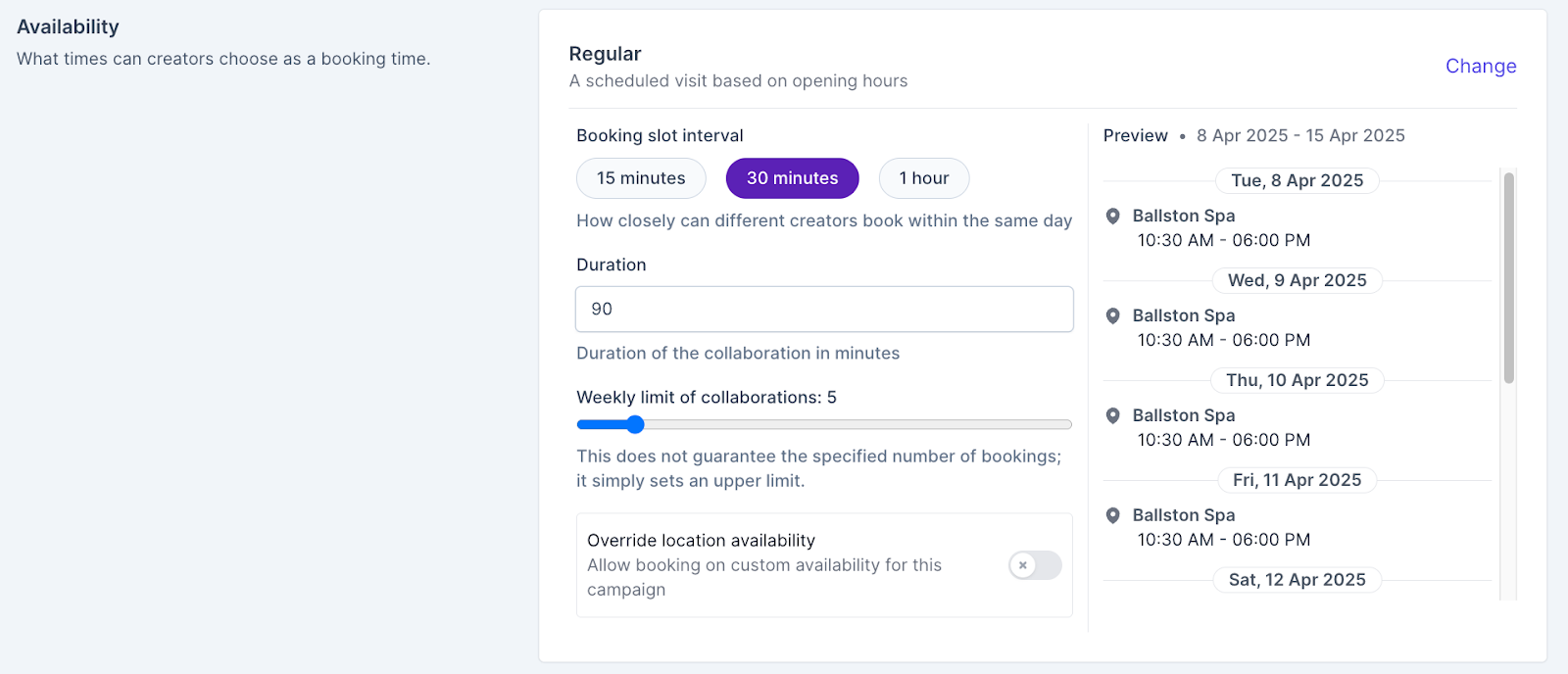 Bulba availability page