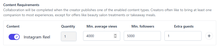 Setting a minimum average view count