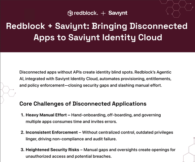 Redblock + Saviynt: Bringing Disconnected apps to Saviynt Identity Cloud