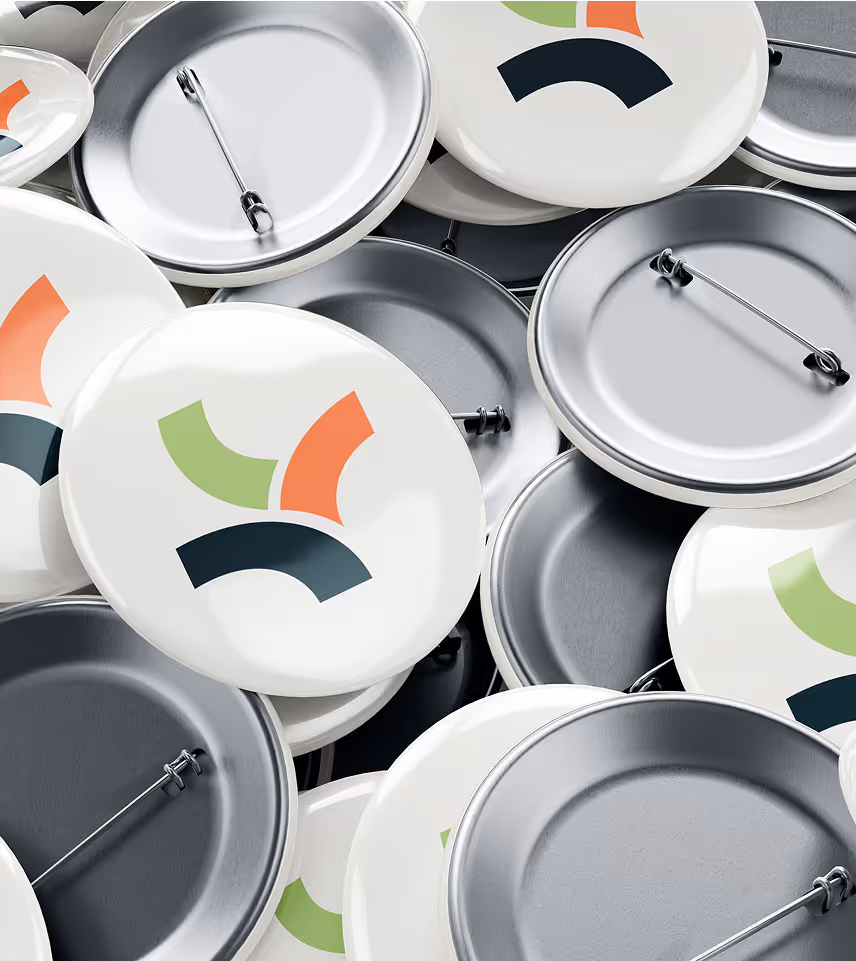 White pins with Meiogenix symbol