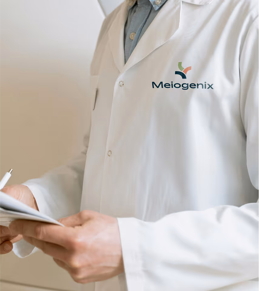 Detail of a person in lab-coat