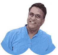 A man wearing glasses and a blue shirt.