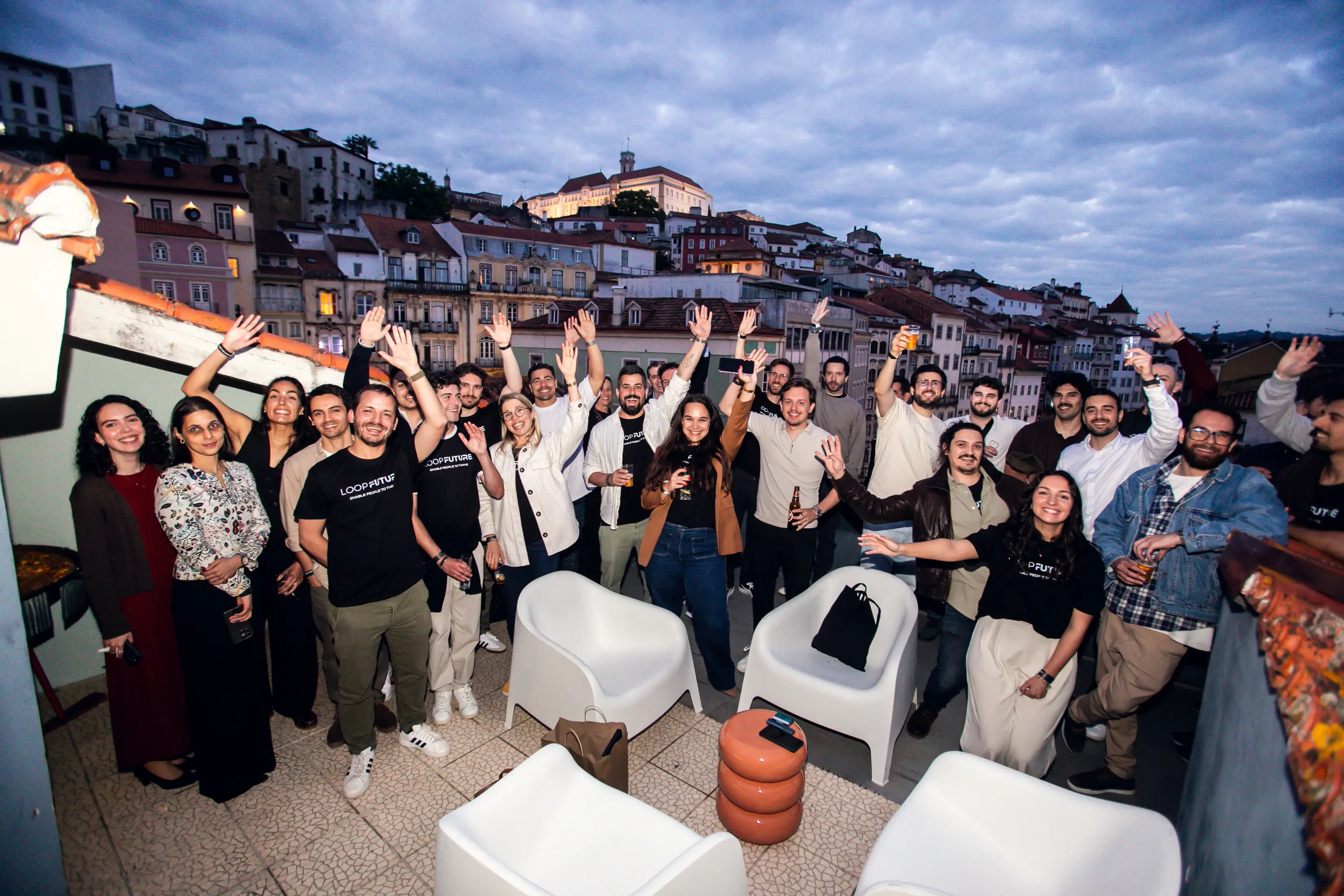 Loop Future team in our Coimbra's office Rooftop.