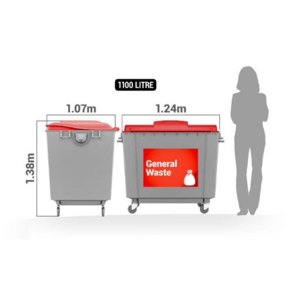 1100L General waste bin
