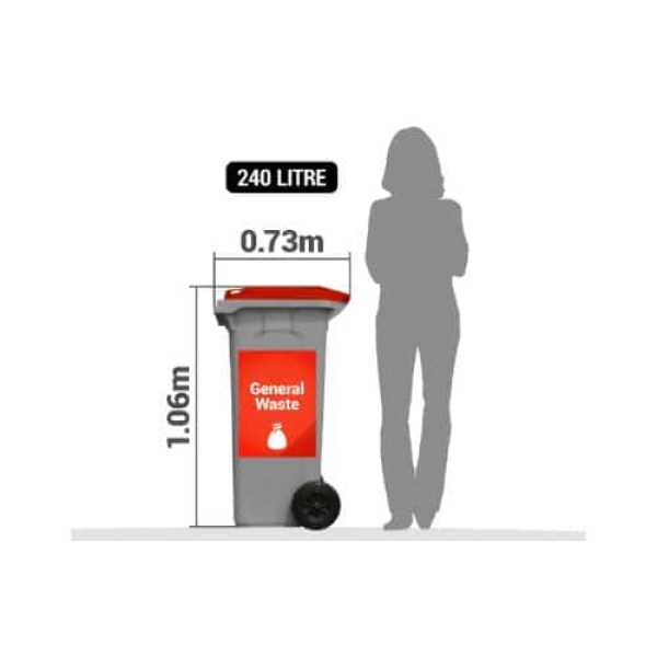240L general waste bin
