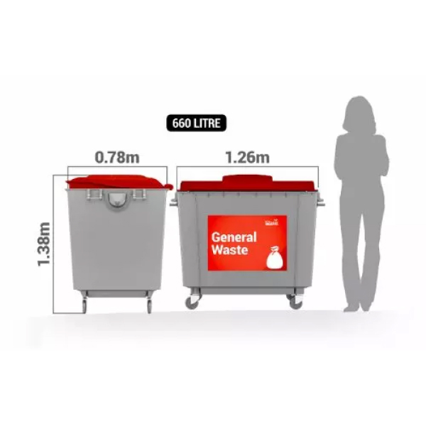 660L General waste bin