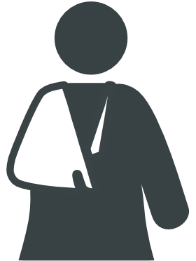 Abstract human figure with arm in a sling