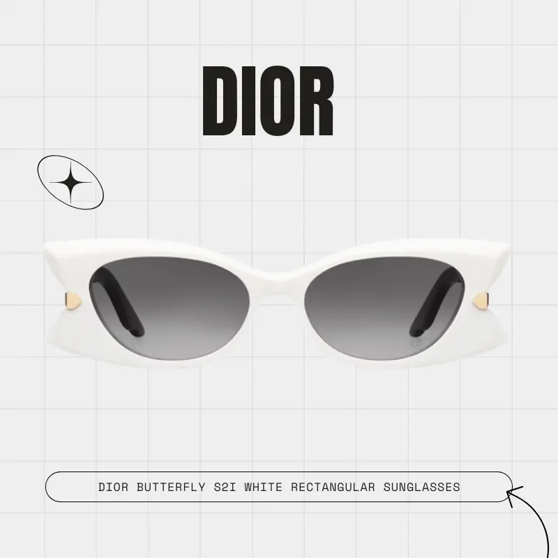 Dior Butterfly S2I White Rectangular Sunglasses