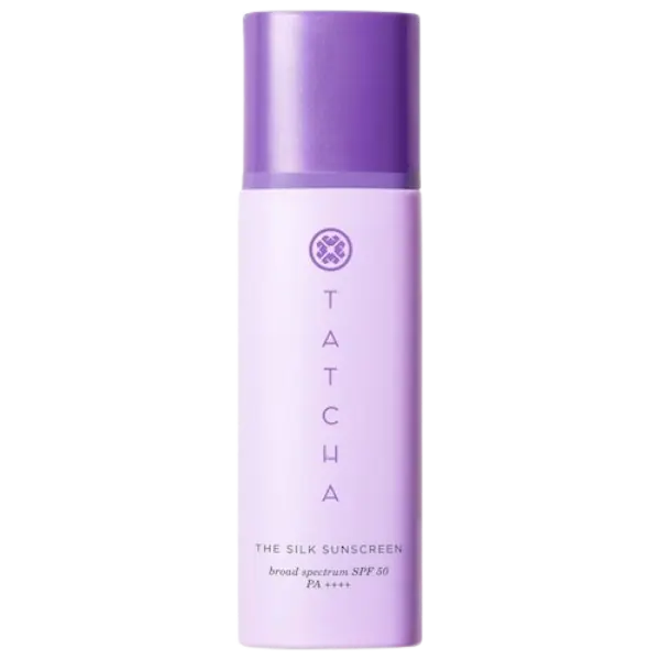 Tatcha The Silk Sunscreen SPF 50 weightless mineral face sunscreen with KLEAIR zinc oxide and skincare ingredients