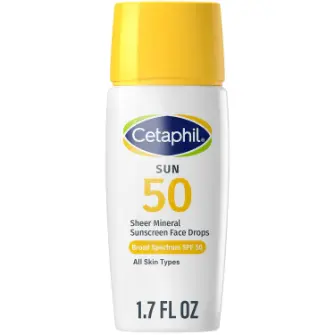 Cetaphil Sheer Mineral Sunscreen SPF 50 lightweight facial SPF for everyday use on sensitive skin.