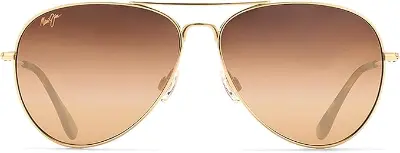 Maui Jim Mavericks titanium aviator sunglasses for women with PolarizedPlus2 lenses, ultra lightweight premium polarized aviators for bright sun and water glare.