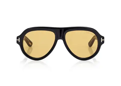 Tom Ford Icon Pilot FT1225 oversized aviator sunglasses for women with gradient lenses and signature T logo, luxury statement aviators for 2025 fashion trends