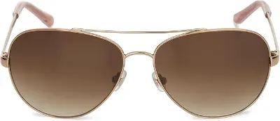 Kate Spade Avaline feminine aviator sunglasses in rose gold metal frame, playful women’s aviators with impact‑resistant lenses and signature spade logo detail.