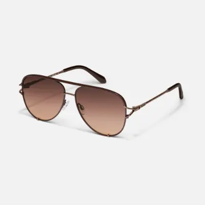 Quay High Key oversized aviator sunglasses for women, Instagram‑favorite fashion aviators with bold brow bar and mirrored or gradient lenses under 75 dollars.