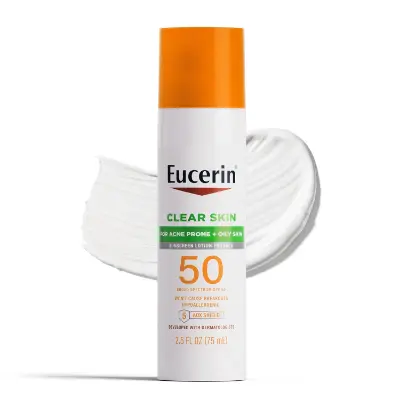 Eucerin Oil Control Sun Gel‑Cream SPF 50+ mattifying sunscreen with sebum control for very oily skin.