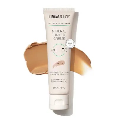 MDSolarSciences mineral tinted creme SPF 30 dermatologic oncologist formulated multi-use eye and face sunscreen with antioxidant protection