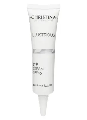 Christina Illustrious eye cream SPF 15 professional-grade brightening mineral sunscreen targets hyperpigmentation and dark circles with Vitamin C