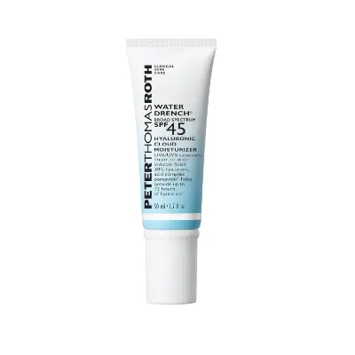 Peter Thomas Roth Water Drench SPF 45 moisturizer with 30 percent hyaluronic acid complex for intense hydration