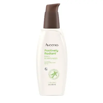 Aveeno Positively Radiant Daily Moisturizer SPF 30 with Total Soy Complex for brightening dull uneven skin