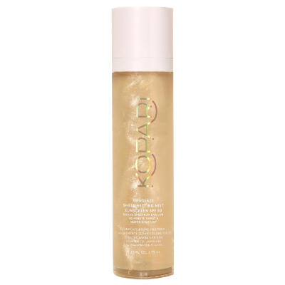 Kopari Sunglaze Sheer Setting Mist SPF 50 dewy makeup setting spray bottle – glowy face sunscreen mist for reapplying SPF over makeup