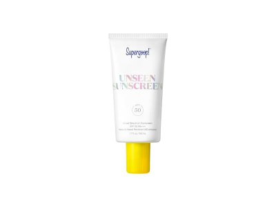 Supergoop Unseen Sunscreen SPF 50 clear gel – invisible primer sunscreen for dark skin with zero white cast