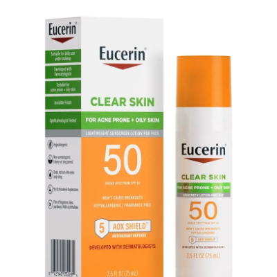 Eucerin Oil Control Sun Gel‑Cream SPF 50+ mattifying sunscreen with sebum control for very oily skin.