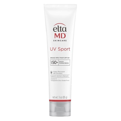 EltaMD UV Sport Sunscreen Lotion SPF 50 tube, dermatologist-recommended sport sunscreen