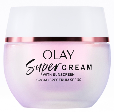 Olay Super Cream SPF 30 anti-aging moisturizer with vitamin C niacinamide collagen peptide and AHA