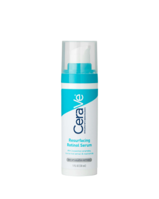 CeraVe Resurfacing Retinol Serum, facial serum for texture smoothing and post-acne mark improvement.