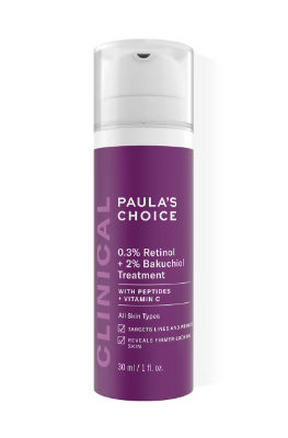 Paula's Choice Clinical 0.3% Retinol + 2% Bakuchiol, facial treatment cream for advanced anti-aging benefits.​