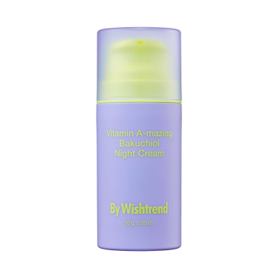 By Wishtrend Vitamin A-mazing Bakuchiol Night Cream retinal moisturizer for sensitive skin anti-aging care