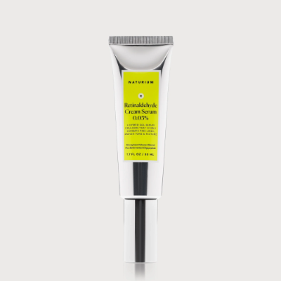 Naturium Retinaldehyde Cream Serum 0.05% gel-cream for anti-aging and smoothing skin texture.