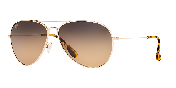 Maui Jim Mavericks titanium aviator sunglasses for women with PolarizedPlus2 lenses, ultra lightweight premium polarized aviators for bright sun and water glare.
