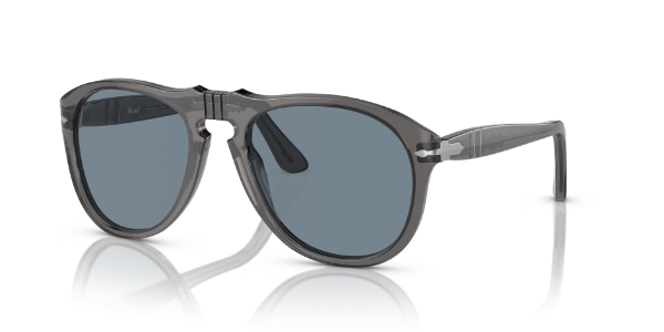 Persol PO0649 acetate aviator sunglasses for women with keyhole bridge, Italian heritage aviators featuring crystal glass lenses and Meflecto flexible temples.