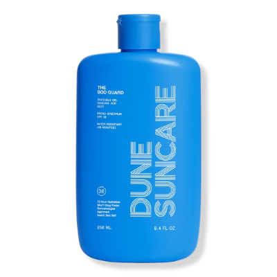 DUNE Suncare Bod Guard body gel sunscreen SPF 30 for lightweight daily hydration and UV protection