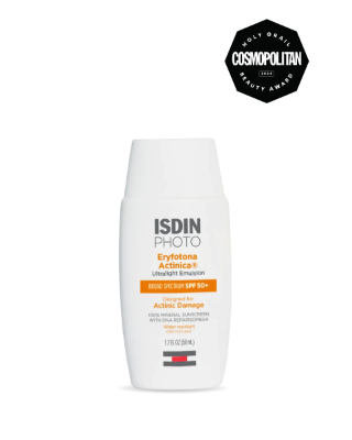 ISDIN Eryfotona Actinica mineral sunscreen SPF 50 plus, zinc oxide face sunscreen with DNA Repairsomes for sun damaged and sensitive skin
