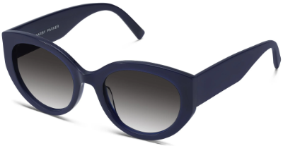 Warby Parker Samira Indigo Rose cat eye sunglasses wide fit prescription ready