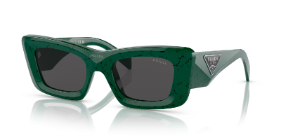 Prada PR 13ZSF XL oversized green cat eye sunglasses bold color statement