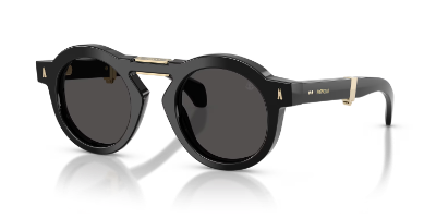 Moncler ME6019U Glisse foldable round sunglasses in shiny acetate