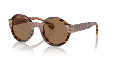 Alain Mikli A05505 handcrafted round sunglasses in speckled havana acetate