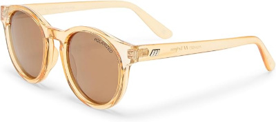 Le Specs Hey Macarena polarized round sunglasses in blonde frame